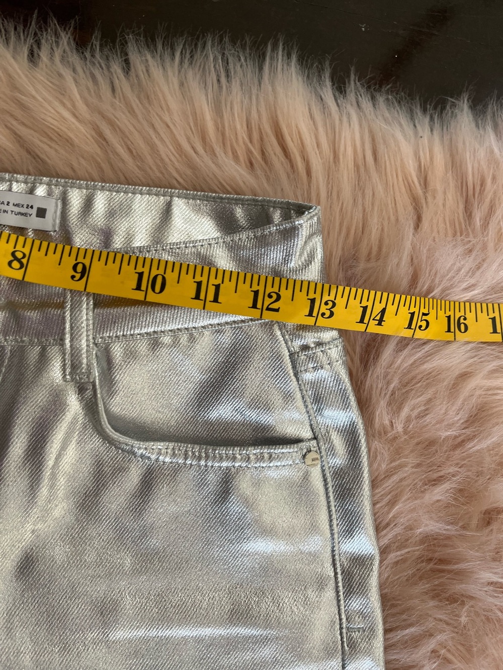 Zara metallic boyfriend jean sz 2 - Picture 4 of 7
